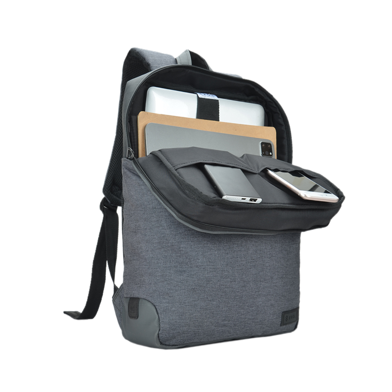 Byron 15.6″ Laptop Backpack Grey - Evol